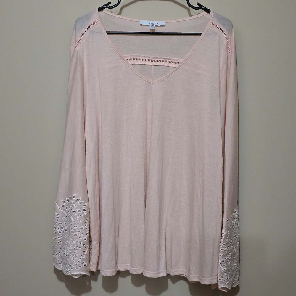 Women's Long Slv Tee by Fever, 1X